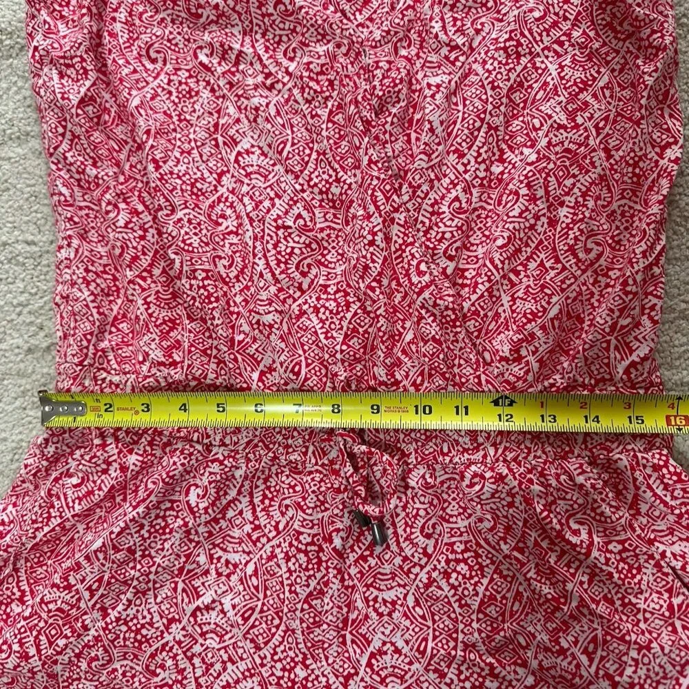 Splendid Romper Women’s Medium Red And White Rayon Drawstring Spaghetti Strap - Picture 16 of 16